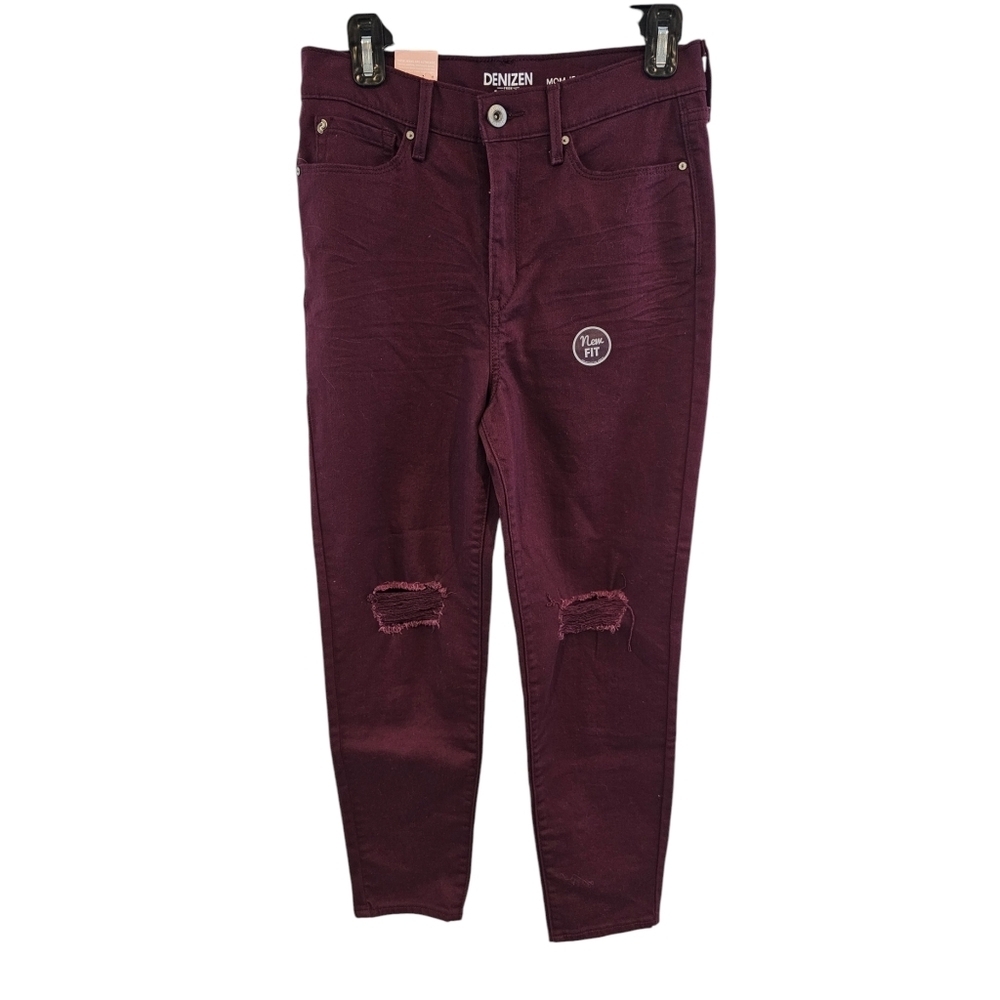 Denizen Levi's Size 6 Maroon Mom Jeans Distressed